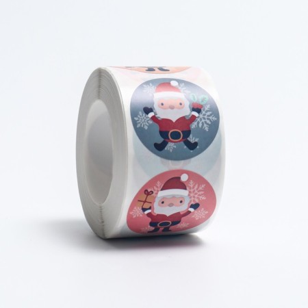 Stickers in the roll "Cute Santa", 500 pcs, 3.8 x 3.8 cm-2