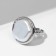 Ring "mother -of -pearl" circle, white color in silver, dimensionless