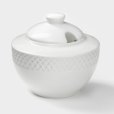 Porcelain sugar tower with a Wilmax lid Julia Vysotskaya, 340 ml, white color