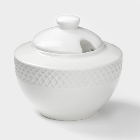 Porcelain sugar tower with a Wilmax lid Julia Vysotskaya, 340 ml, white color