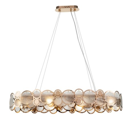 Suspended Indigo lamp, 12016/10p Gold. 10x60W, E14, 830x350x145/1145 mm, rain effect