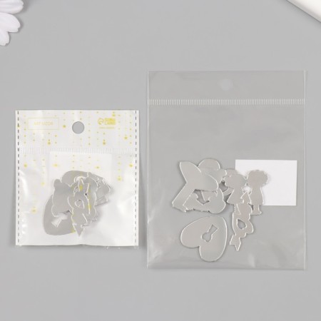 Decor for creativity plastic mirror "love" set 6 pcs-4