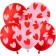 Latex ball 12 “Air Hearts”, red/OOZ, pastel, 5 tbsp., 25 pcs., Mix