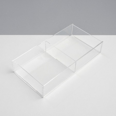 Presentation stand, two departments 20.3 × 10.2 × 3.8 cm, 2 mm outplass (in a protective film)-1