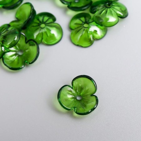 Beads for creativity Plastic "Busin Hat" set 50 pcs Transparent green 0.4x1x1 cm