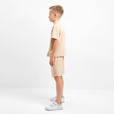 Set for a boy (shirt, shorts) minku beige color, height 140-1
