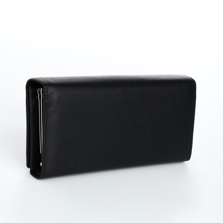 Women's wallet on magnets, black color-1
