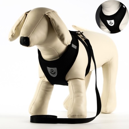 A set of ammunition with a soft harness and a reflective patch, m, Osh 26 cm, OG 36-44 cm, black 7614