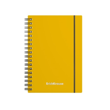 Notebook A6 (120 x 146 mm), 80 sheets in the cage on the crest Erichkrause "Neon", plastic cover, on the elastic band, an offset unit, whiteness 100%, mix-3
