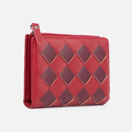 Women's wallet on a magnet, burgundy color
