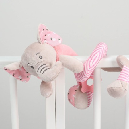 Stretching - spiral with toys arc on a stroller / crib for babies 0+ "Elephant Pink", crumb me-3