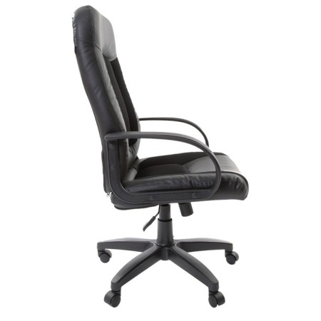 Armchair for the head of Brabix Strike EX-525, black eco-leather, black fabric TW-3