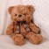 Soft toy "Bear" with a checkered bow, 30 cm, brown color