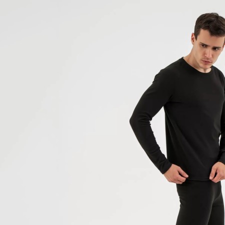 Male Resport thermal underwear, kit: longshit, leggings, size S, black-6