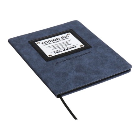 School diary for grades 1-11, solid cover, artificial leather, applique, pancake embossing, metal scenes, silk-screen water, lies, 48 ​​sheets, block 80g/m2, blue-1