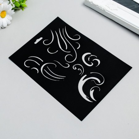 Plastic stencil "Flower ornament" No. 4 14.5x20cm-1