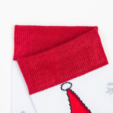 Socks "Santa Claus with a bag", white color, size 23-27 (38-41)-2