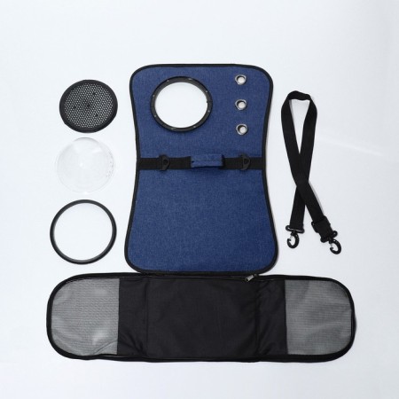 An animal carrier bag with a window, blue, 40 x 26 x 26 cm-8