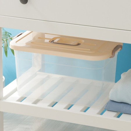Storage container with a lid Ricco, 15 l, 41.5 × 27 × 22 cm, beige color-3
