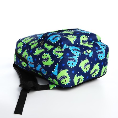 Young backpack from textiles on lightning, 3 pockets, waist bag, blue color-3