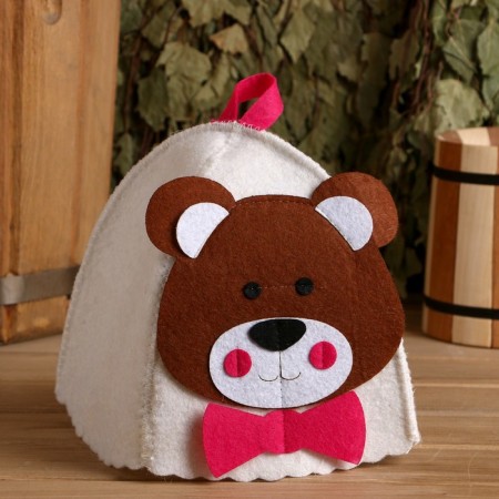 Bath cap with children's applique "Teddy bear" felt
