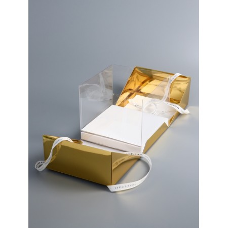 Bottos Port with ribbons, gold, 21 x 21 x 18 cm-2