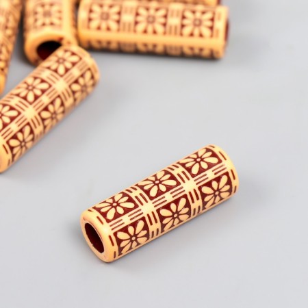 Beads for creativity Plastic "Ethno. Flowers on the Cilidra" set of 20 g 1x1x3 cm