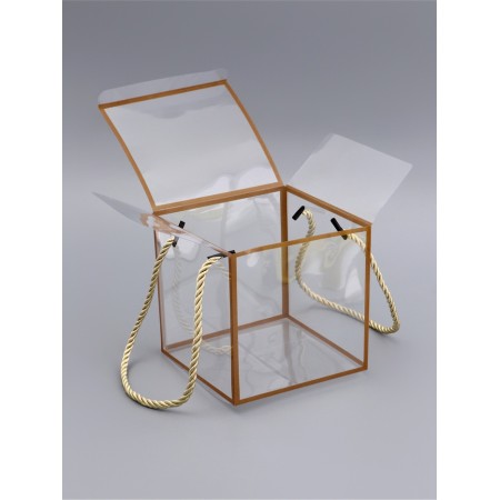 PET box with handles, gold, 12 x 12 x 12 cm-2