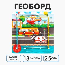 Board game. Geobard with add. elements of 