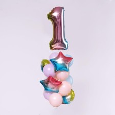 A set of balloons “Birthday is tenderness. 1 year ”, foil, latex, 15 pcs.