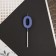 Candle for the cake, number "0", blue.