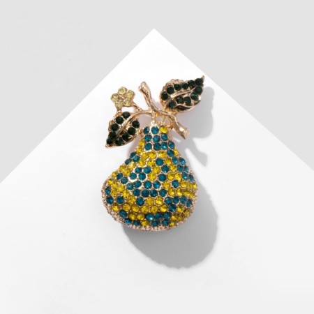 Brooch "Pear", colored in gold-2