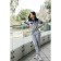 Female Female Suit, size 46, gray color, blue
