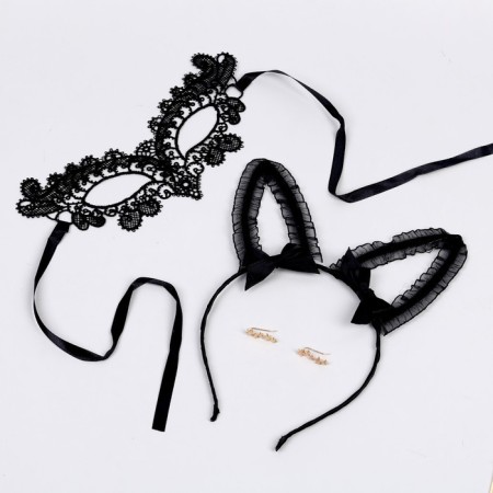 Carnival set "Coquette" (rim+mask+earrings)-2