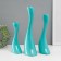 Ceramics candlestick for 1 candle "wave" d = 2.5 cm, turquoise, set 3 pcs h = 20, 25 and 30 cm