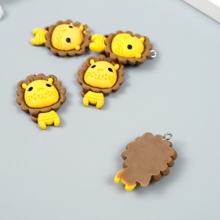 Decor for creativity plastic "Brave lion with a loop" 0.8x2.3x3 cm-1