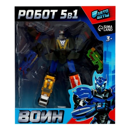 Warrior robot, transforms, assembled from 5 cars-17