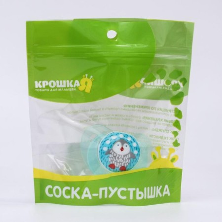 Orthodontic dummy nipple, silicone, from 3 months., "Penguin", blue color-7