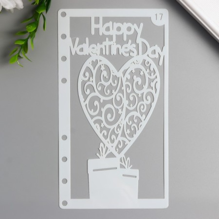 Plastic stencil "openwork heart, gifts" 17x9.8 cm