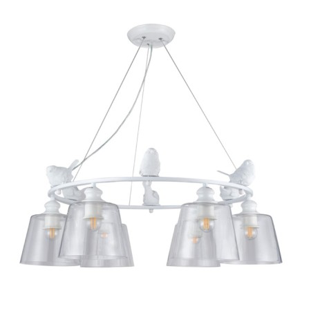 Passero chandelier, 6x40W E27, white