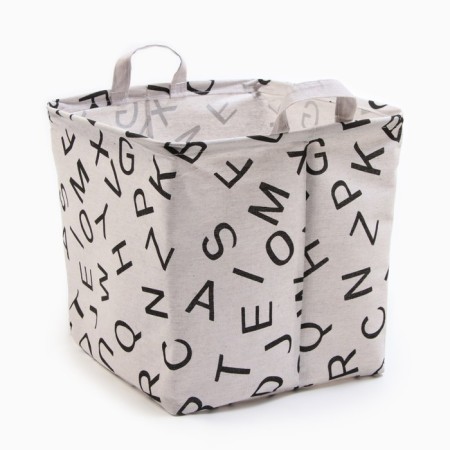 Textile basket of the share "letters", col. White, 32*32*32 cm