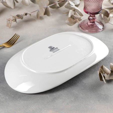 Oval porcelain oval porcelain, 33 × 18.5 cm, white color-2