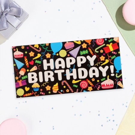 Money envelope "Happy Birthday!" Sweets, 16x8 cm