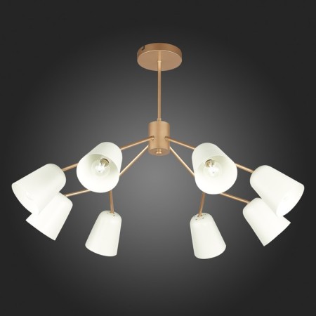 Ceiling EVOLUCE lamp. Sle155902-08. Mario. 8x40 watts, E14, 79x79x54 cm, golden color-7