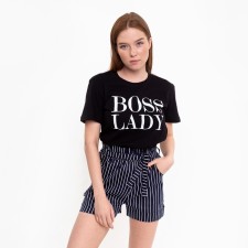 Women's casual shorts, dark blue color, size 44