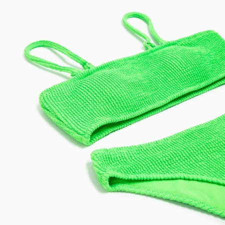 Swimsuit female separate minku plain color green, size 48-4