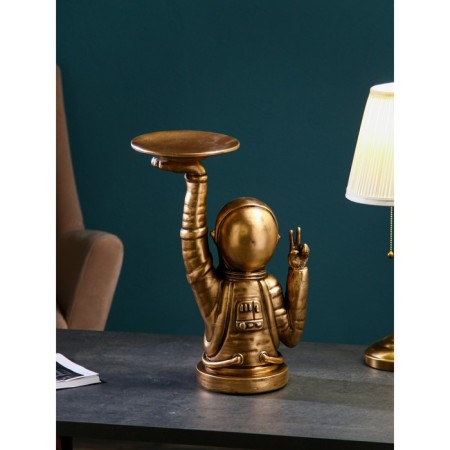Cosmonaut Little Code, Polystone, 47 cm, Color Gold-1