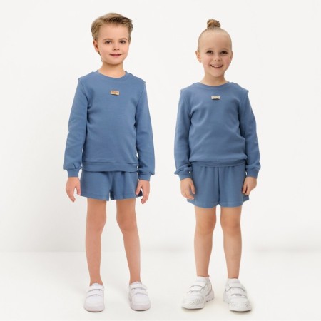 Kidsa (sweatshirt, shorts) minku, blue color, height 104 cm-1
