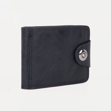Male purse on a magnet, for bills, for cards, for coins, black color