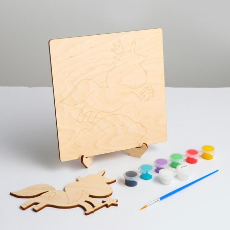 3D painting "Unicorn" 20 × 20 × 4 cm-1